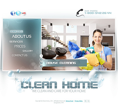 The image of Clean Home Web Theme's main page