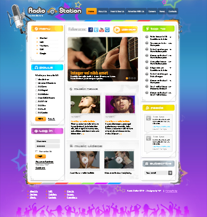 Radio Station web theme - main page
