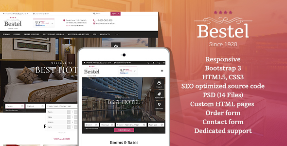 Primary Hotel Html5 Website Template image