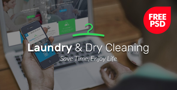 Laundry and dry services free psd template image