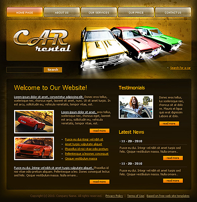 Car rental free template image